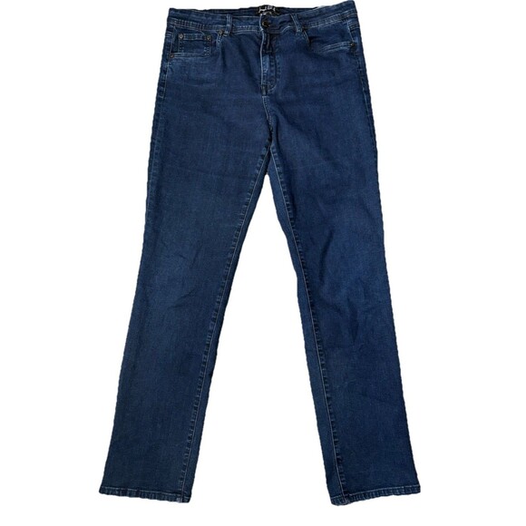 Joseph Ribkoff Straight Leg Jeans Women’s Size 14 Blue Denim - Picture 1 of 9